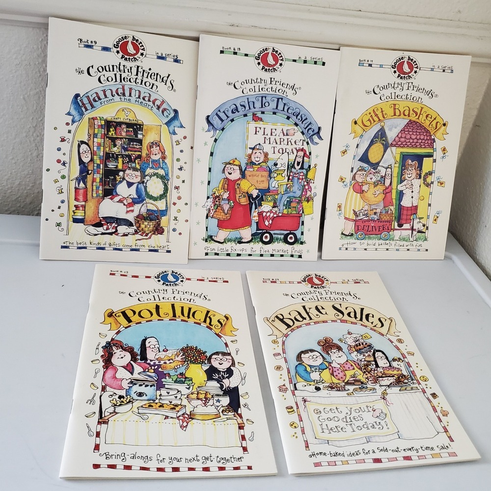 Gooseberry Patch Country Friends Collection 5 Book Lot Crafts Recipes Vintage